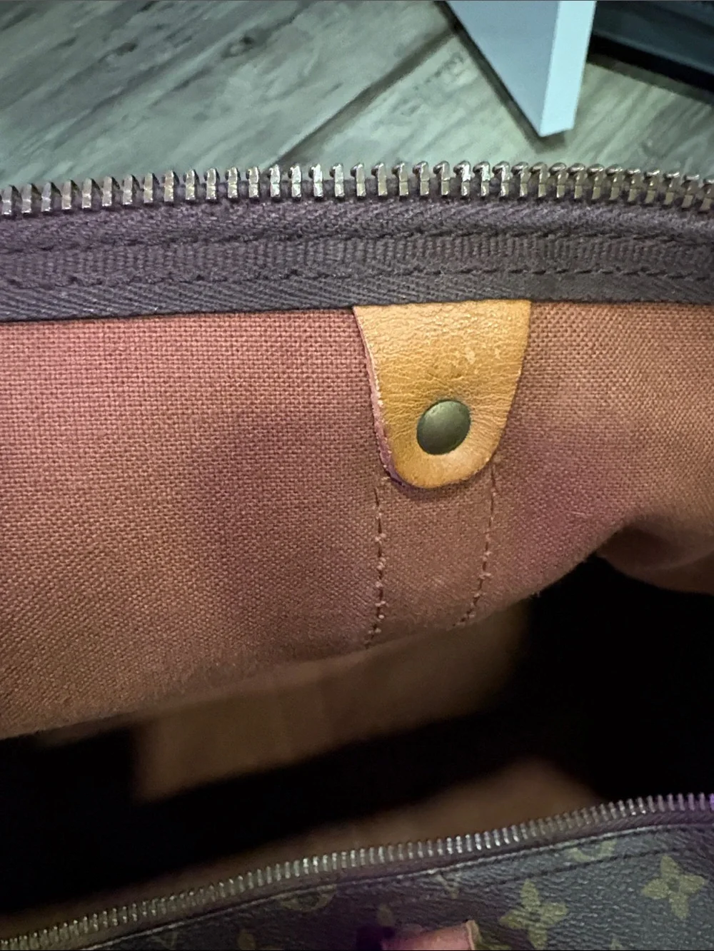 Authentic Vintage Louis Vuitton Keepall 55 Bandolier Brown Monogram Canvas - Picture 10 of 12